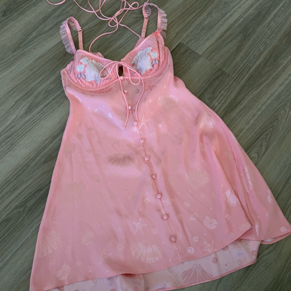 For Love And Lemons Pink Satin Chemise